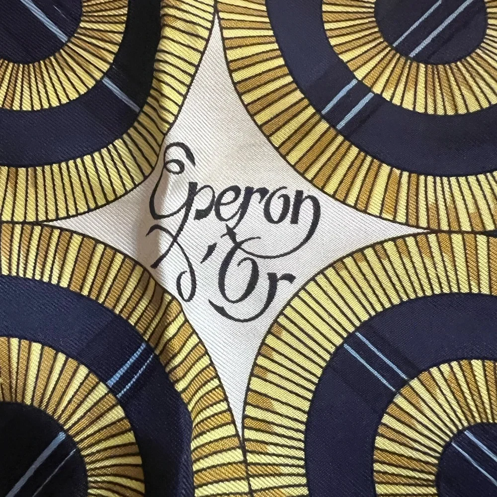 Hermès Navy and Gold Silk Scarf - Picture 3 of 5